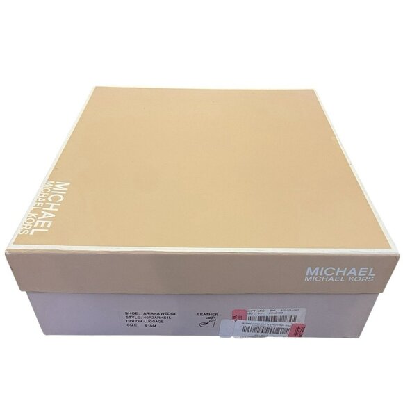 Michael By Michael Kors Ariana Wedge Platform Sandals Brown Size 9.5M Ostrich - Picture 10 of 11